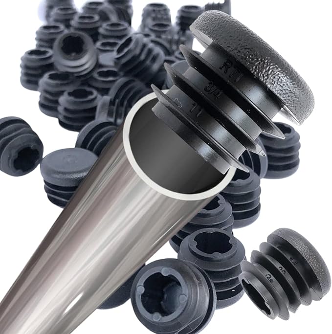 Plastic Pipe Clip - 8 tapones redondos de plástico negro