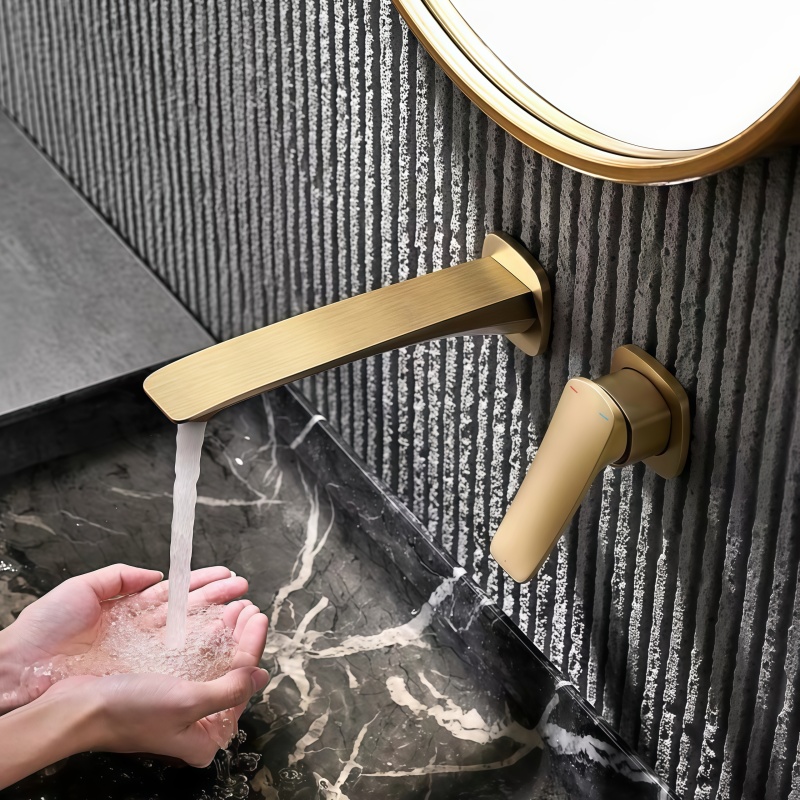 Basin Mixer Cartridge - Grifo de Baño Dorado Empotrado con