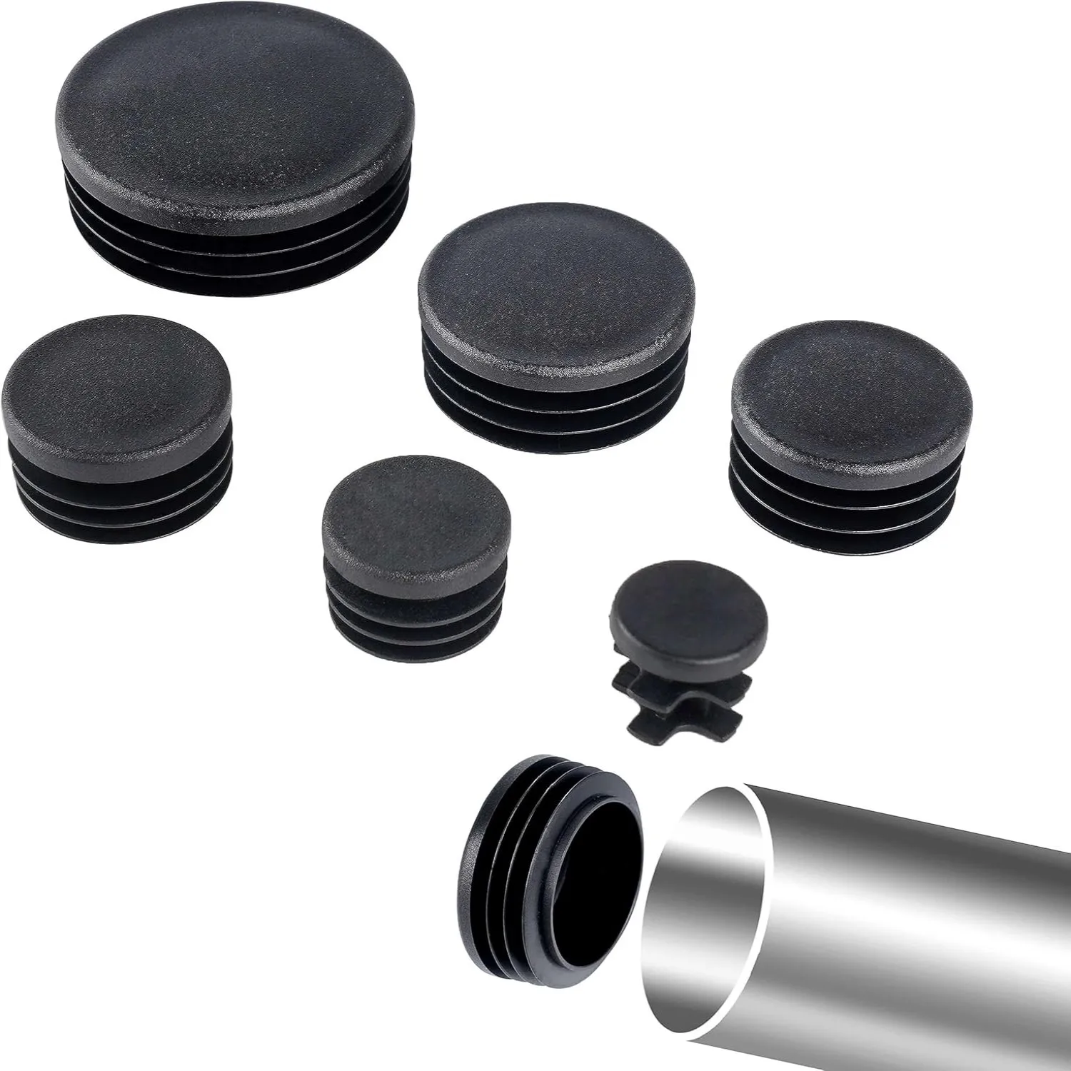 Tapón de tubo redondo negro, t - Plastic Pipe Clip reseña y precio